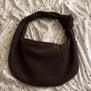 Elegant Brown Woven Shoulder Bag